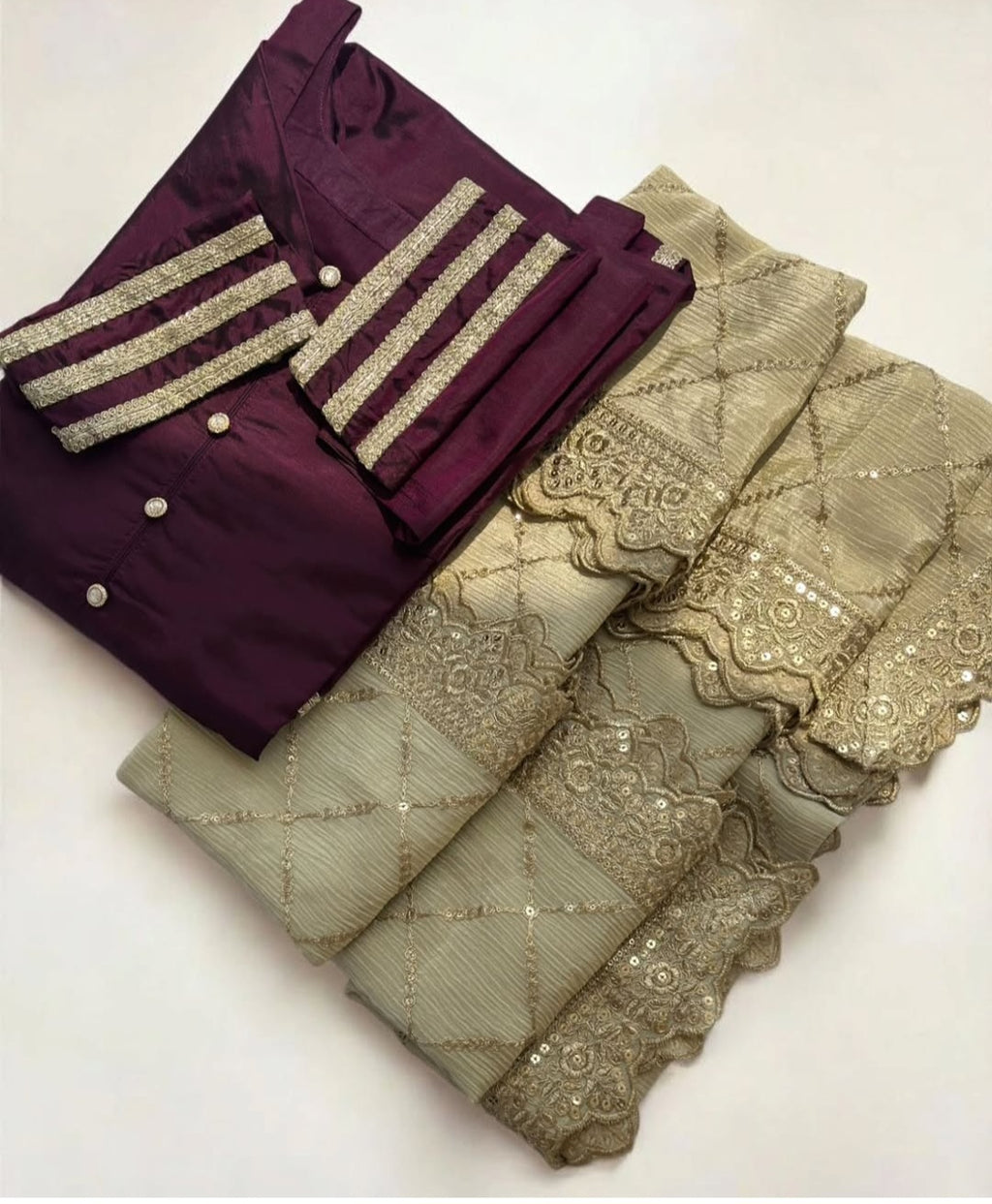 Deep Plum & Gold Suit