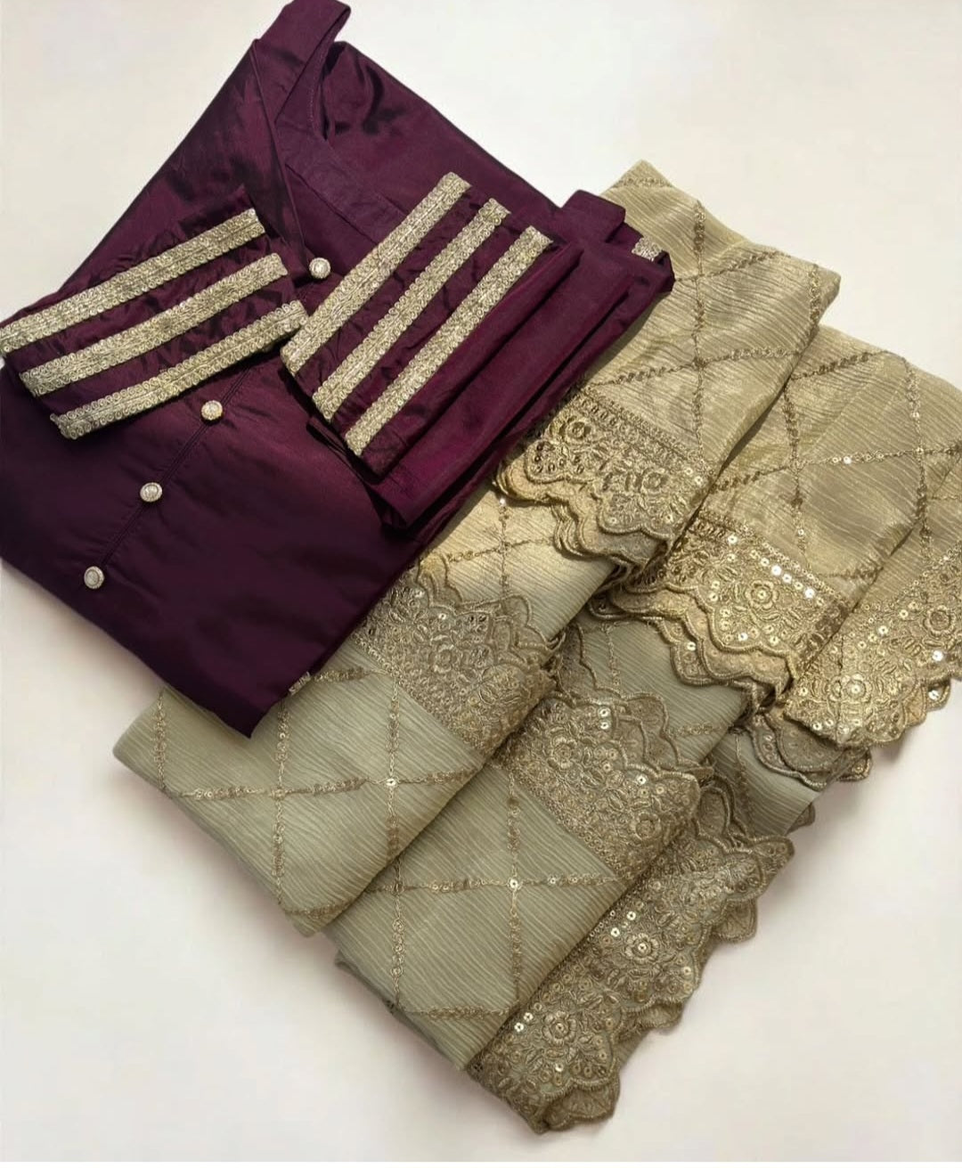 Deep Plum & Gold Suit