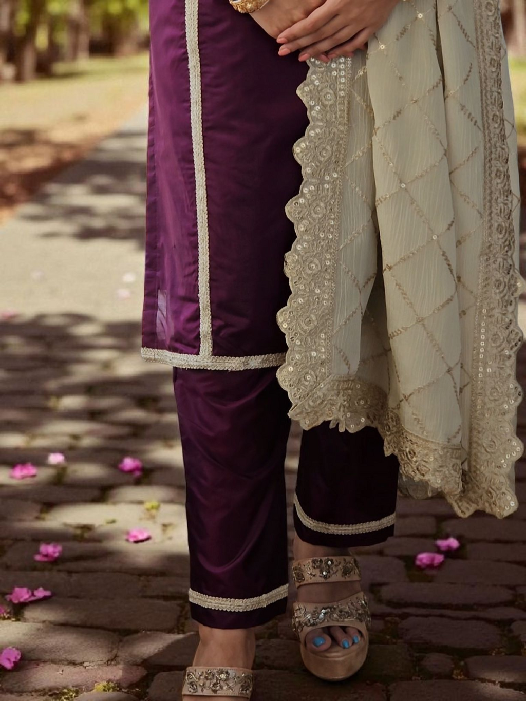 Deep Plum & Gold Suit