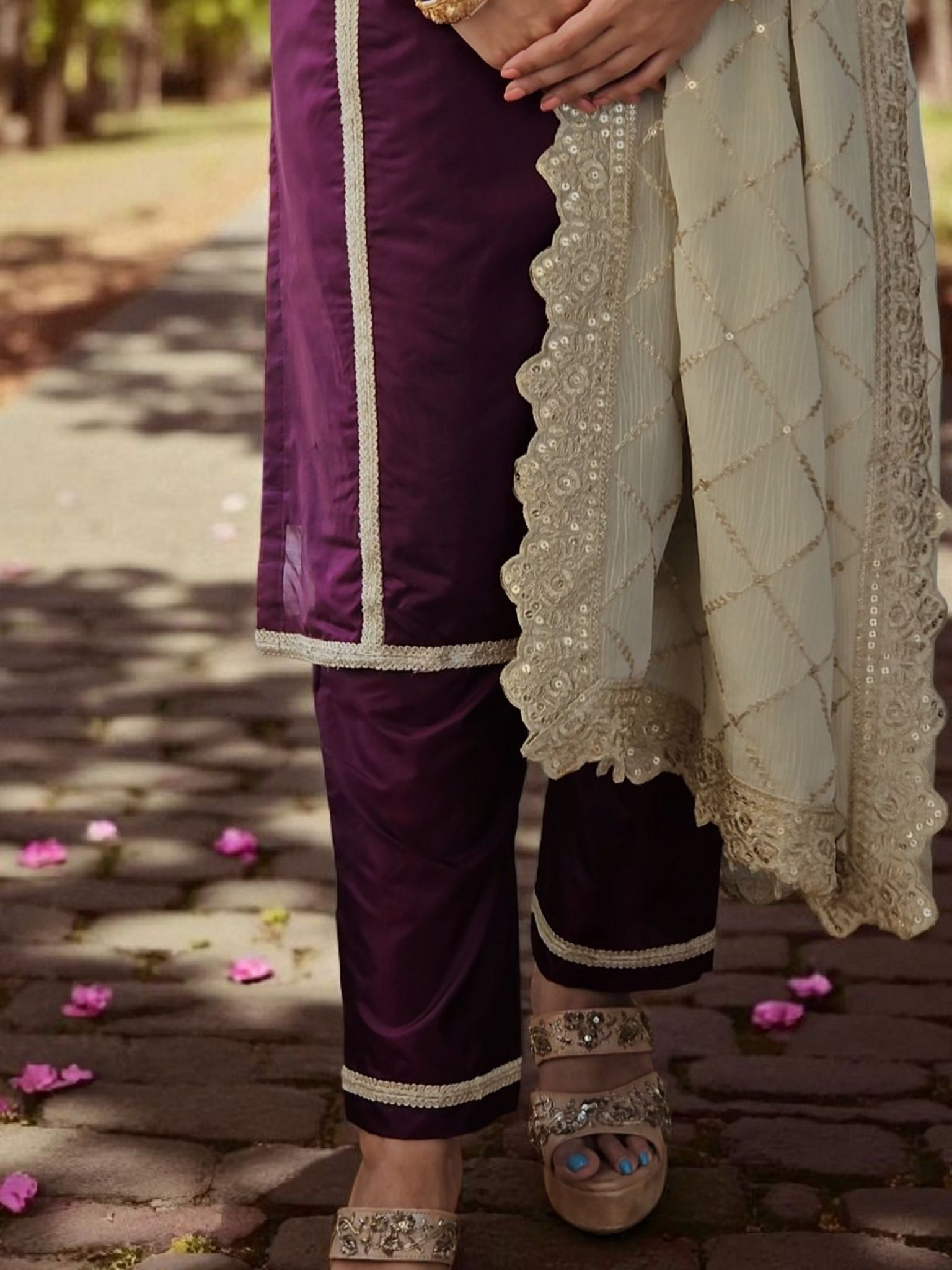 Deep Plum & Gold Suit