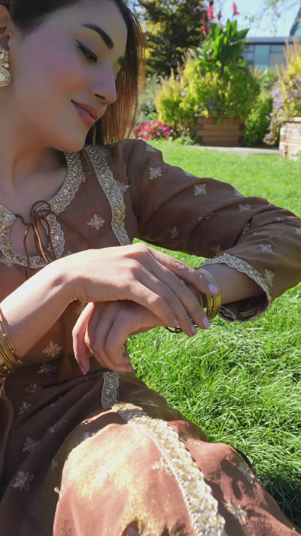 Bronze Elegance Tissue Suit Set